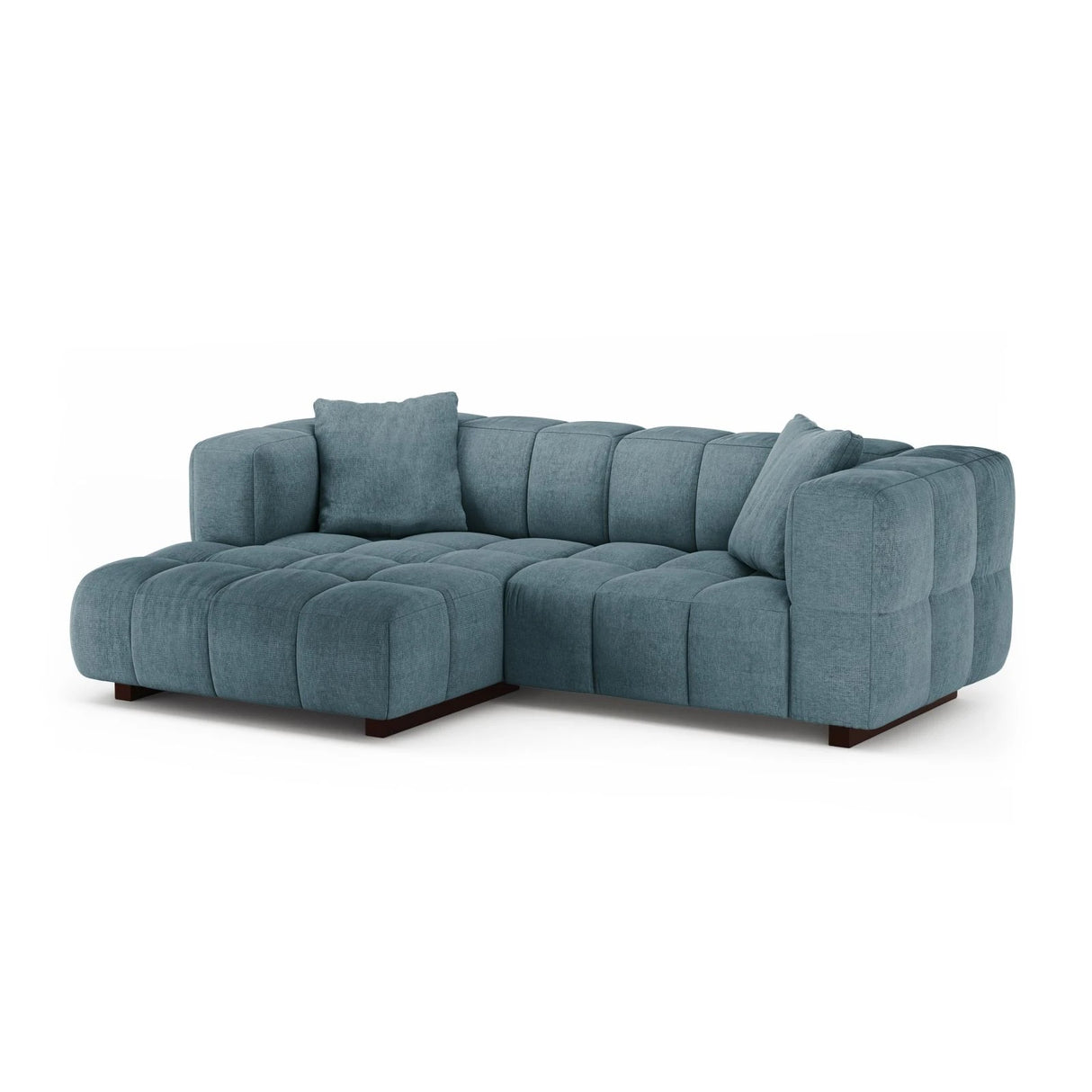 Puma 3-Sitzer Ecksofa Links mit Schlaffunktion, aus Strukturierter Stoff (Sorella 76) in Hellblau, 260x164 cm – Bild 2