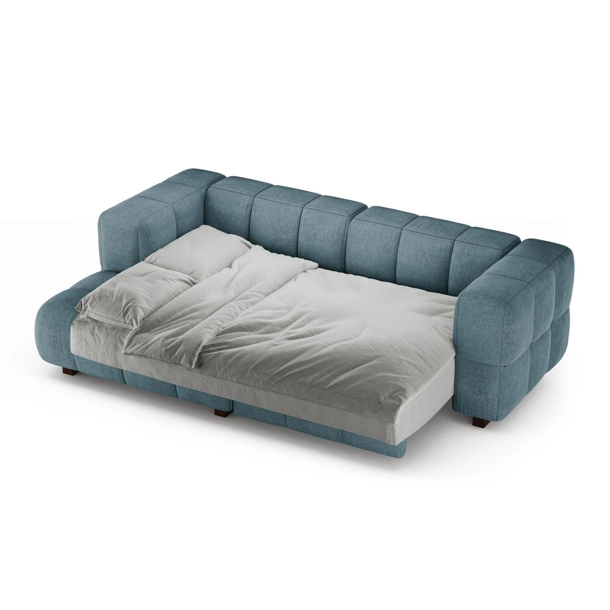 Puma 3-Sitzer Ecksofa Links mit Schlaffunktion, aus Strukturierter Stoff (Sorella 76) in Hellblau, 260x164 cm – Bild 4