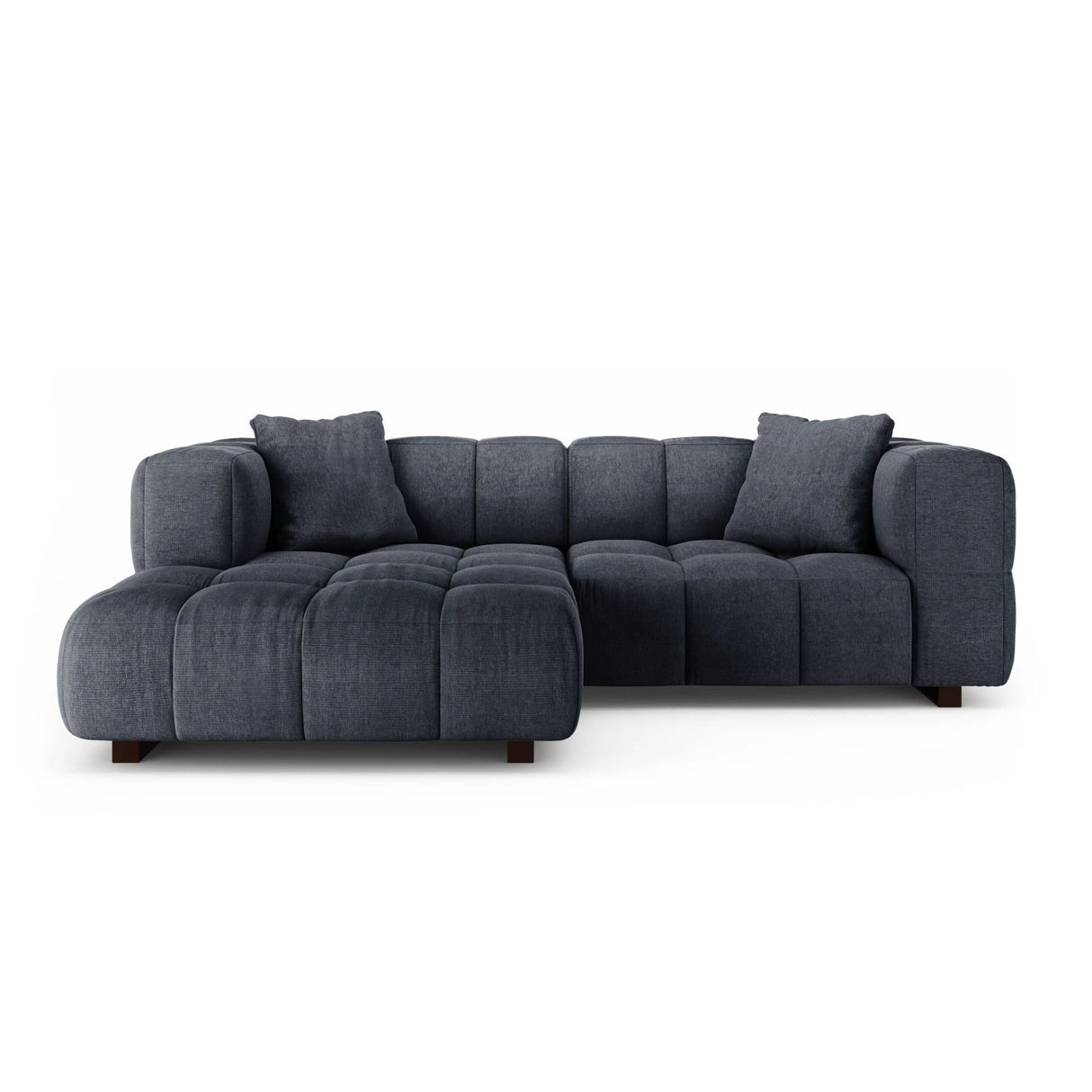 Puma 3-Sitzer Ecksofa Links mit Schlaffunktion, aus Strukturierter Stoff (Sorella 77) in Dunkelblau, 260x164 cm – Bild 1