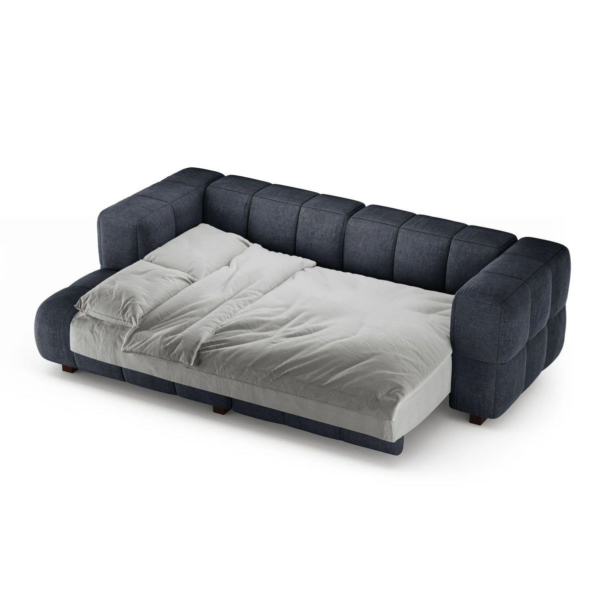 Puma 3-Sitzer Ecksofa Links mit Schlaffunktion, aus Strukturierter Stoff (Sorella 77) in Dunkelblau, 260x164 cm – Bild 4