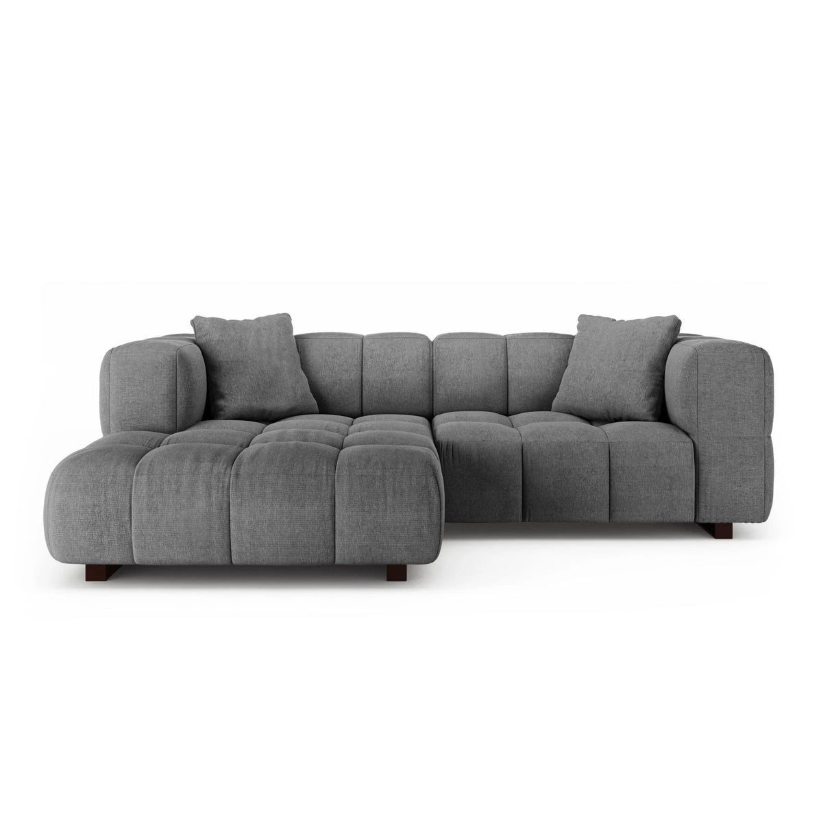 Puma 3-Sitzer Ecksofa Links mit Schlaffunktion, aus Strukturierter Stoff (Sorella 89) in Grau, 260x164 cm – Bild 1
