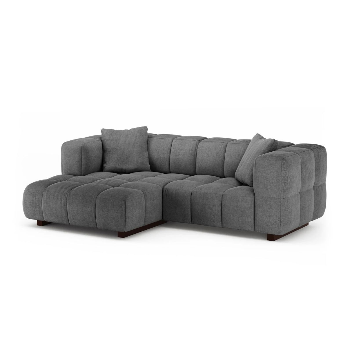 Puma 3-Sitzer Ecksofa Links mit Schlaffunktion, aus Strukturierter Stoff (Sorella 89) in Grau, 260x164 cm – Bild 2