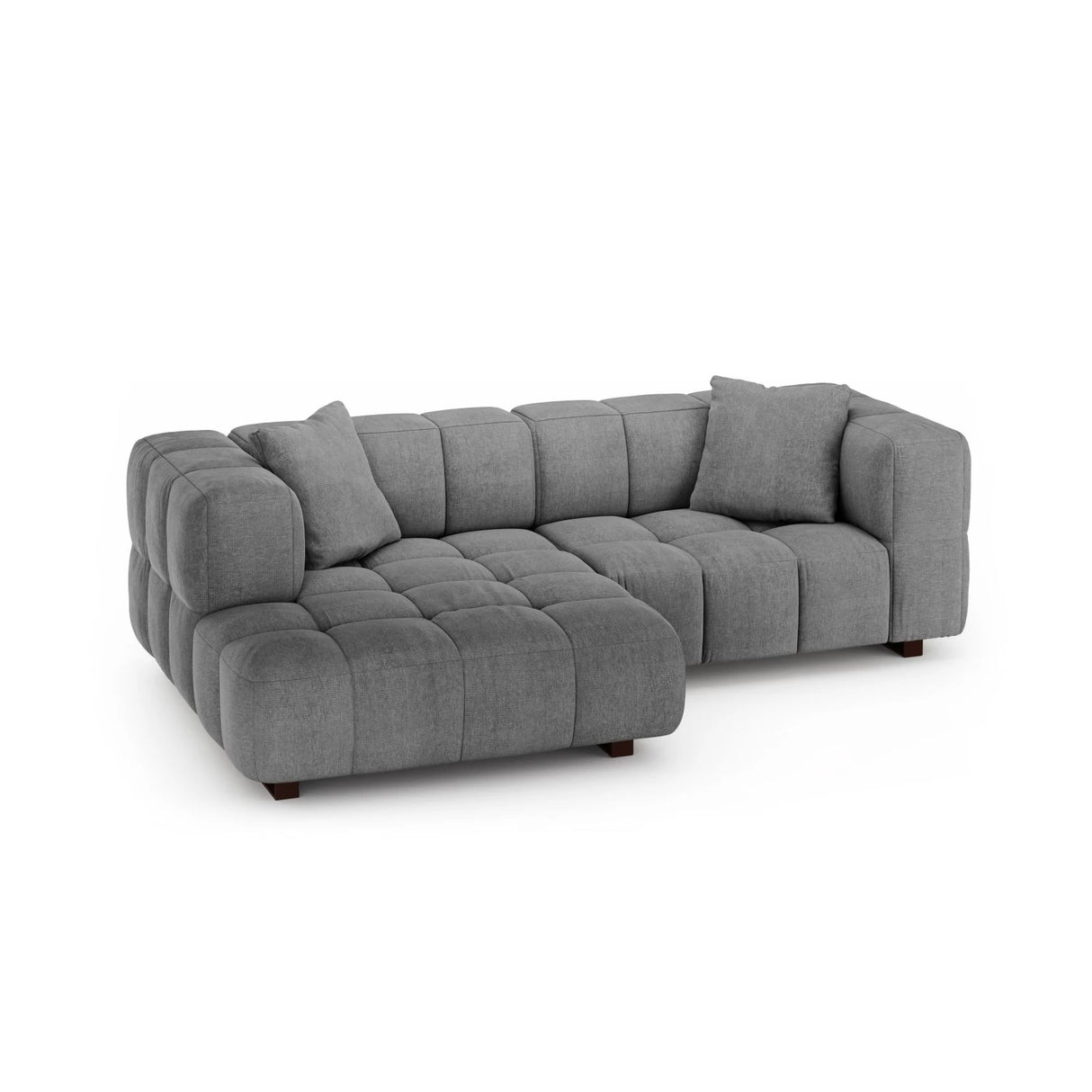Puma 3-Sitzer Ecksofa Links mit Schlaffunktion, aus Strukturierter Stoff (Sorella 89) in Grau, 260x164 cm – Bild 3