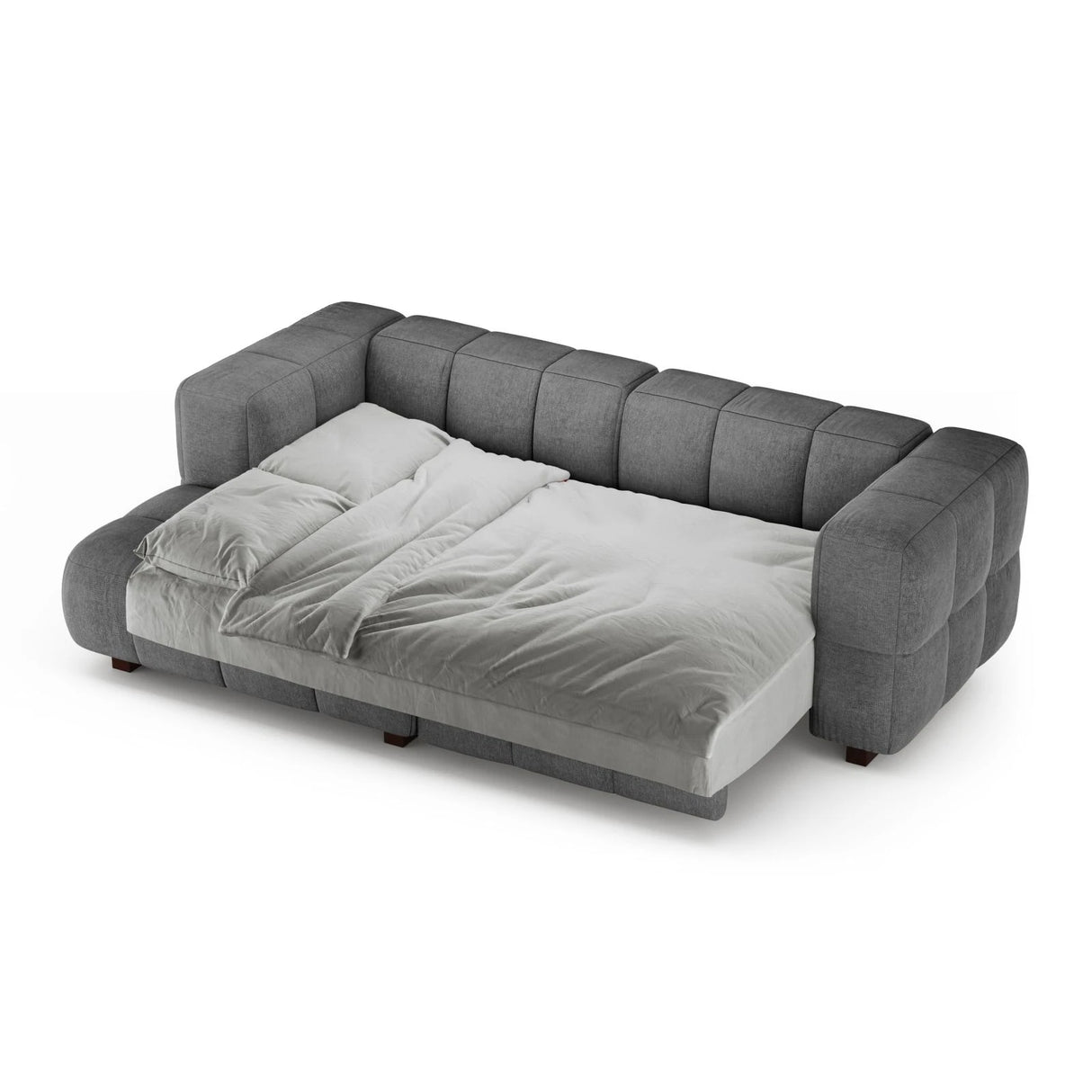 Puma 3-Sitzer Ecksofa Links mit Schlaffunktion, aus Strukturierter Stoff (Sorella 89) in Grau, 260x164 cm – Bild 4