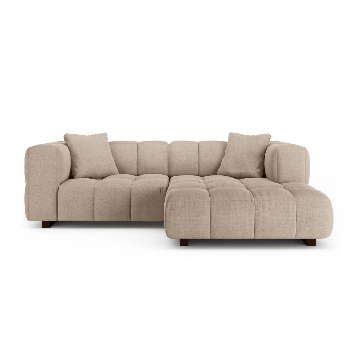 Puma 3-Sitzer Ecksofa Rechts mit Schlaffunktion, aus Samt oder Strukturstoff, 260x164 cm – Bild 1