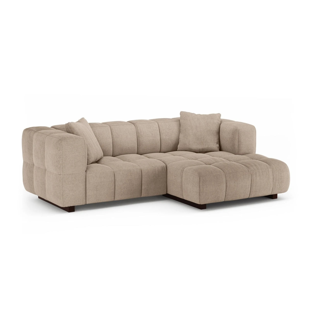Puma 3-Sitzer Ecksofa Rechts mit Schlaffunktion, aus Samt oder Strukturstoff, 260x164 cm – Bild 2