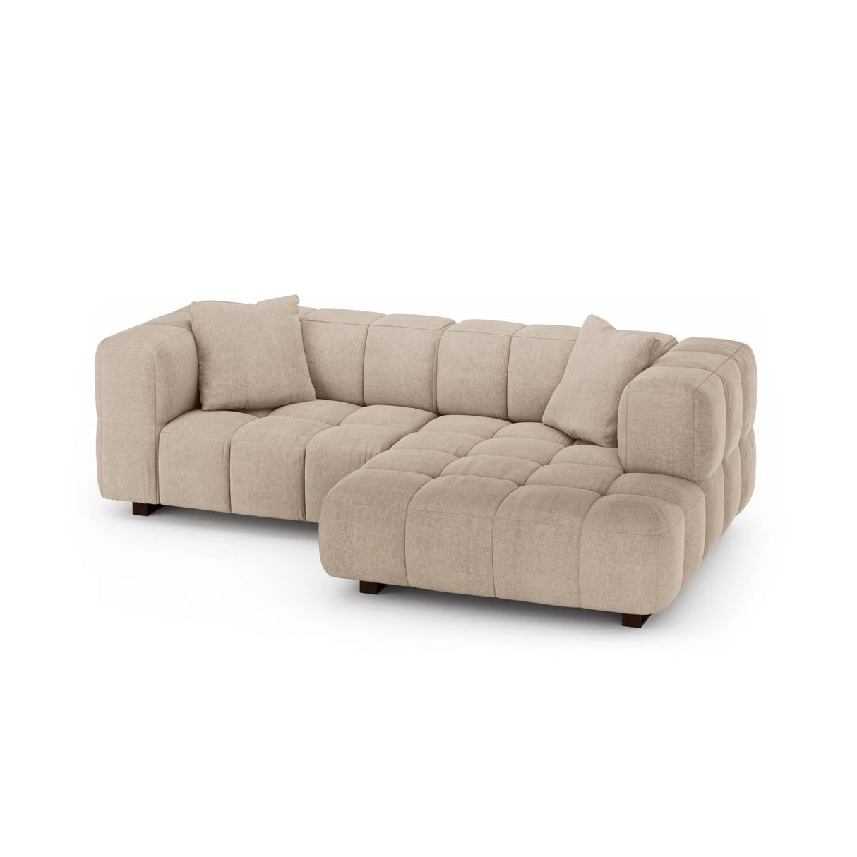 Puma 3-Sitzer Ecksofa Rechts mit Schlaffunktion, aus Samt oder Strukturstoff, 260x164 cm – Bild 3