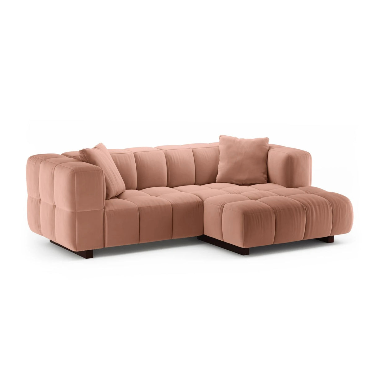 Puma 3-Sitzer Ecksofa Rechts mit Schlaffunktion, aus Samt (Salvador 11) in Rosa, 260x164 cm – Bild 2