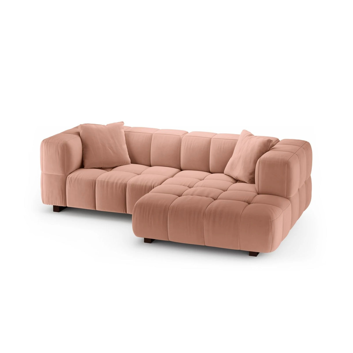 Puma 3-Sitzer Ecksofa Rechts mit Schlaffunktion, aus Samt (Salvador 11) in Rosa, 260x164 cm – Bild 3