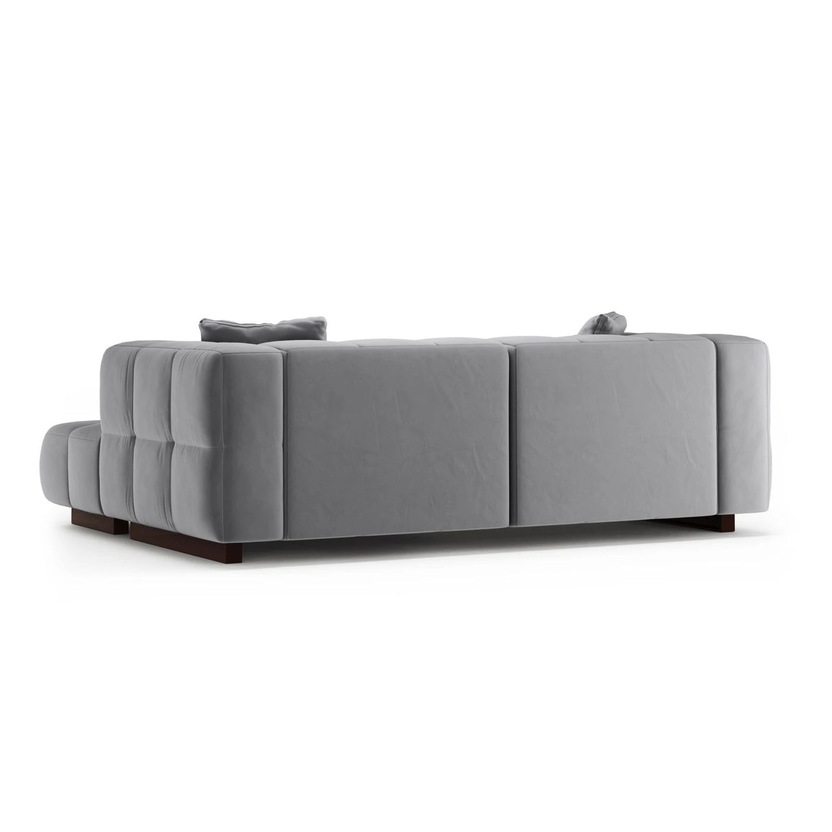 Puma 3-Sitzer Ecksofa Rechts mit Schlaffunktion, aus Samt (Salvador 17) in Grau, 260x164 cm – Bild 5