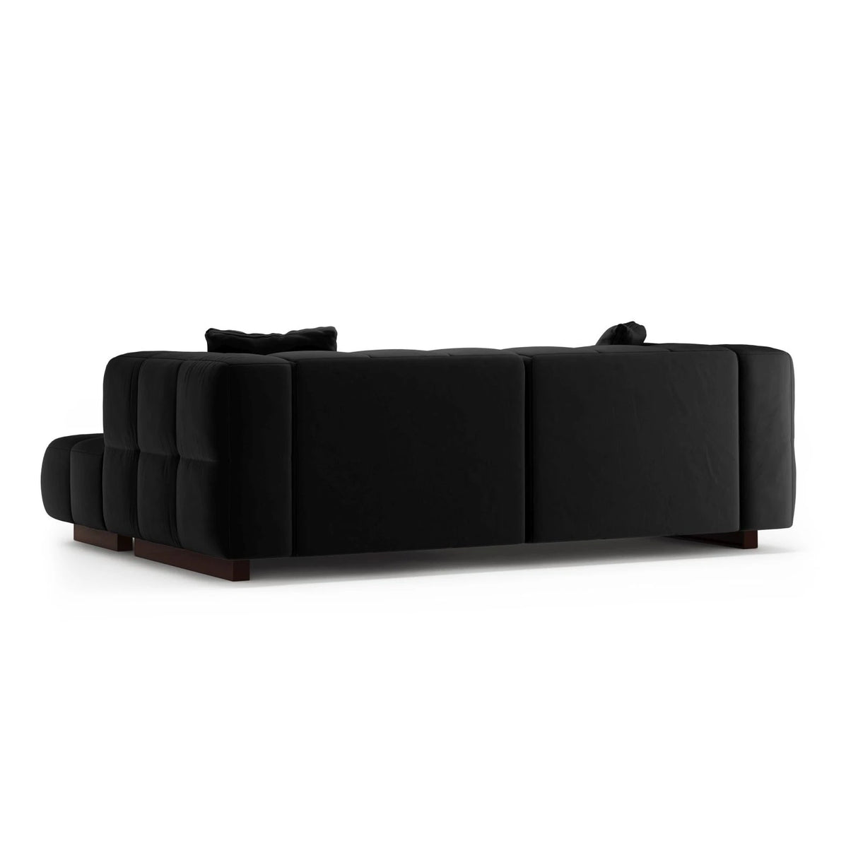 Puma 3-Sitzer Ecksofa Rechts mit Schlaffunktion, aus Samt (Salvador 19) in Schwarz, 260x164 cm – Bild 5