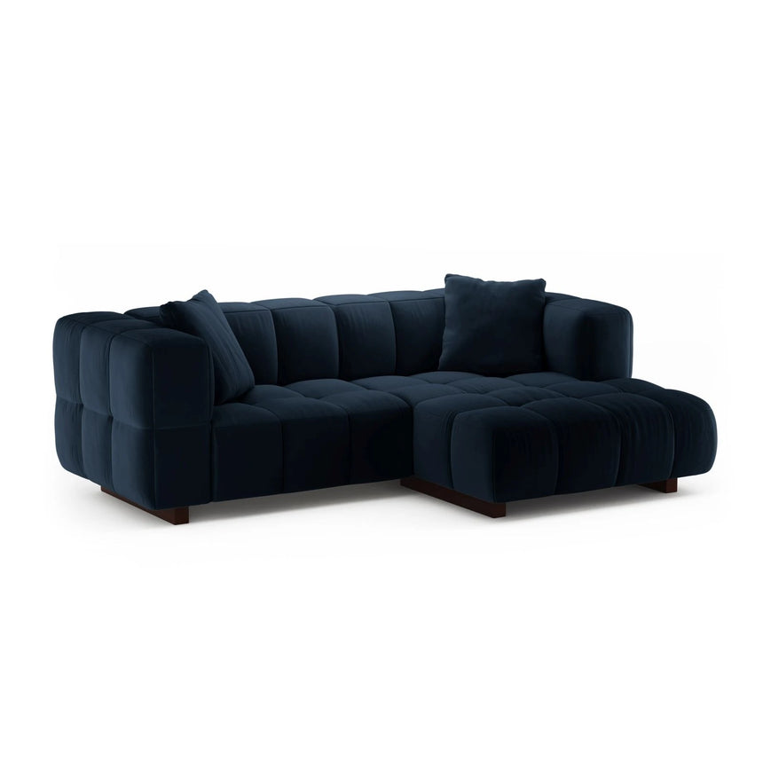 Puma 3-Sitzer Ecksofa Rechts mit Schlaffunktion, aus Samt (Salvador 5) in Königsblau, 260x164 cm – Bild 2