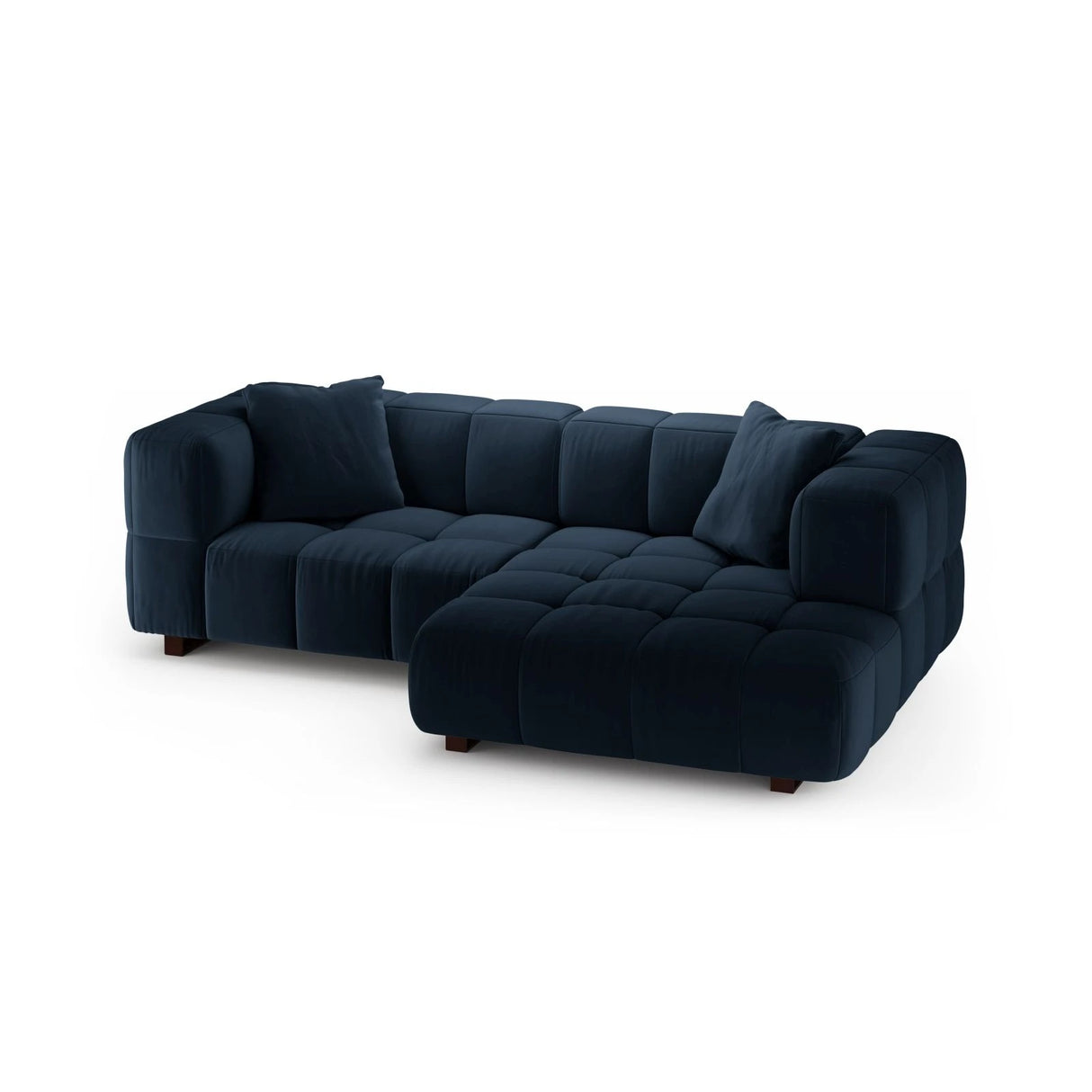 Puma 3-Sitzer Ecksofa Rechts mit Schlaffunktion, aus Samt (Salvador 5) in Königsblau, 260x164 cm – Bild 3