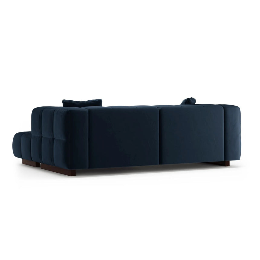 Puma 3-Sitzer Ecksofa Rechts mit Schlaffunktion, aus Samt (Salvador 5) in Königsblau, 260x164 cm – Bild 5