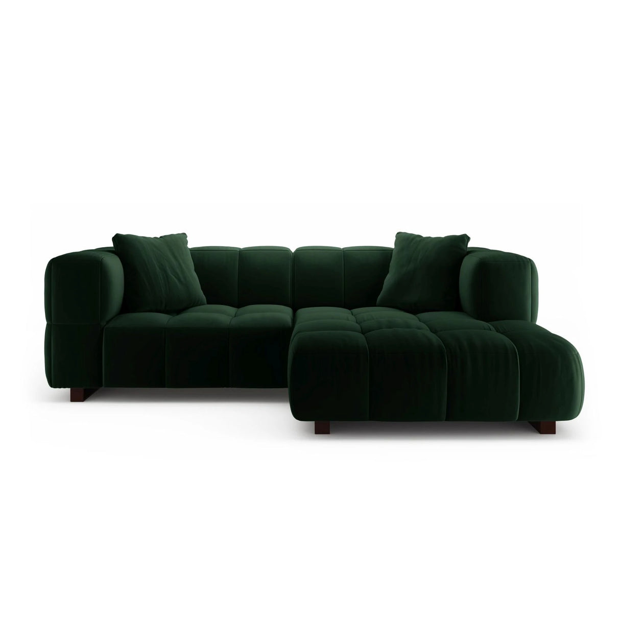 Puma 3-Sitzer Ecksofa Rechts mit Schlaffunktion, aus Samt (Salvador 7) in Flaschengrün, 260x164 cm – Bild 1