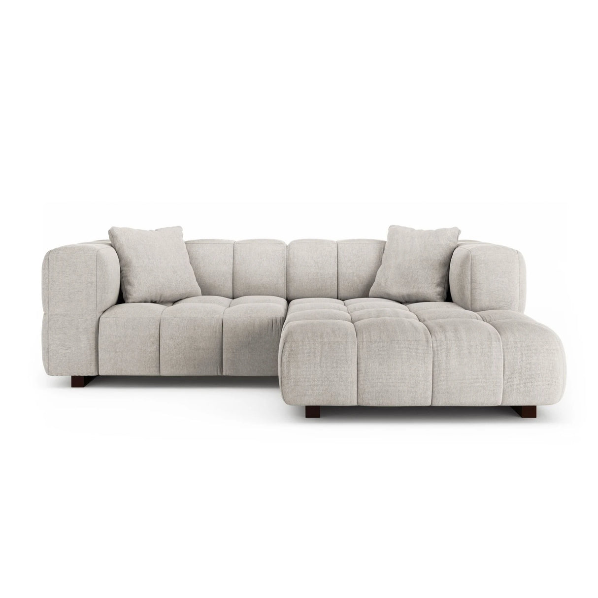Puma 3-Sitzer Ecksofa Rechts mit Schlaffunktion, aus Strukturierter Stoff (Sorella 03) in Beige, 260x164 cm – Bild 1