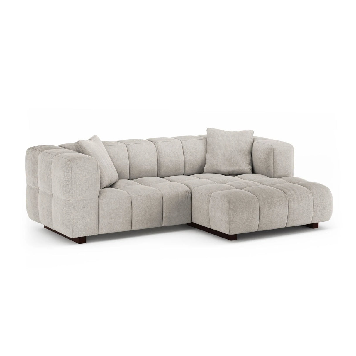 Puma 3-Sitzer Ecksofa Rechts mit Schlaffunktion, aus Strukturierter Stoff (Sorella 03) in Beige, 260x164 cm – Bild 2