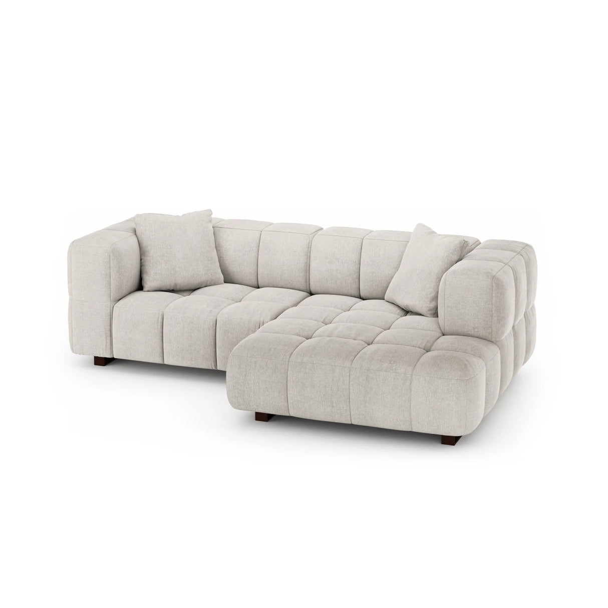 Puma 3-Sitzer Ecksofa Rechts mit Schlaffunktion, aus Strukturierter Stoff (Sorella 03) in Beige, 260x164 cm – Bild 3