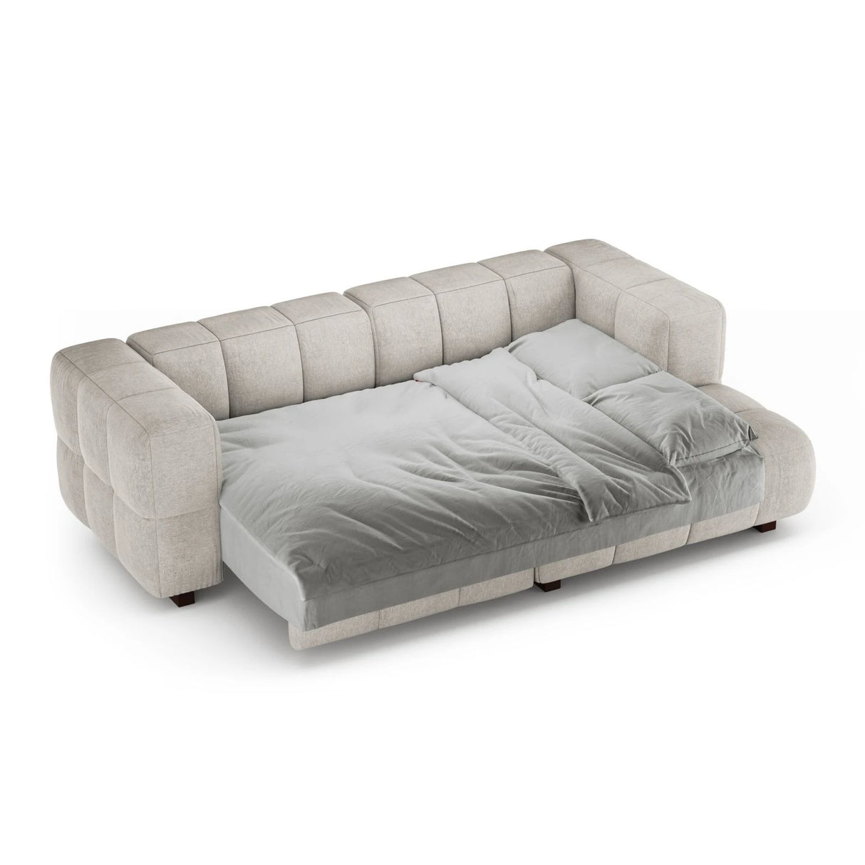 Puma 3-Sitzer Ecksofa Rechts mit Schlaffunktion, aus Strukturierter Stoff (Sorella 03) in Beige, 260x164 cm – Bild 4