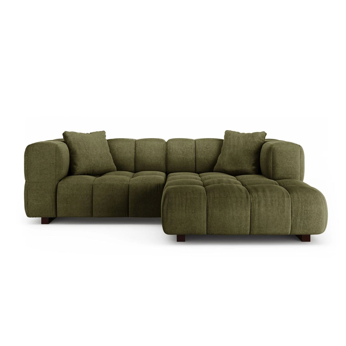 Puma 3-Sitzer Ecksofa Rechts mit Schlaffunktion, aus Strukturierter Stoff (Sorella 35) in Grüne Melange, 260x164 cm – Bild 1