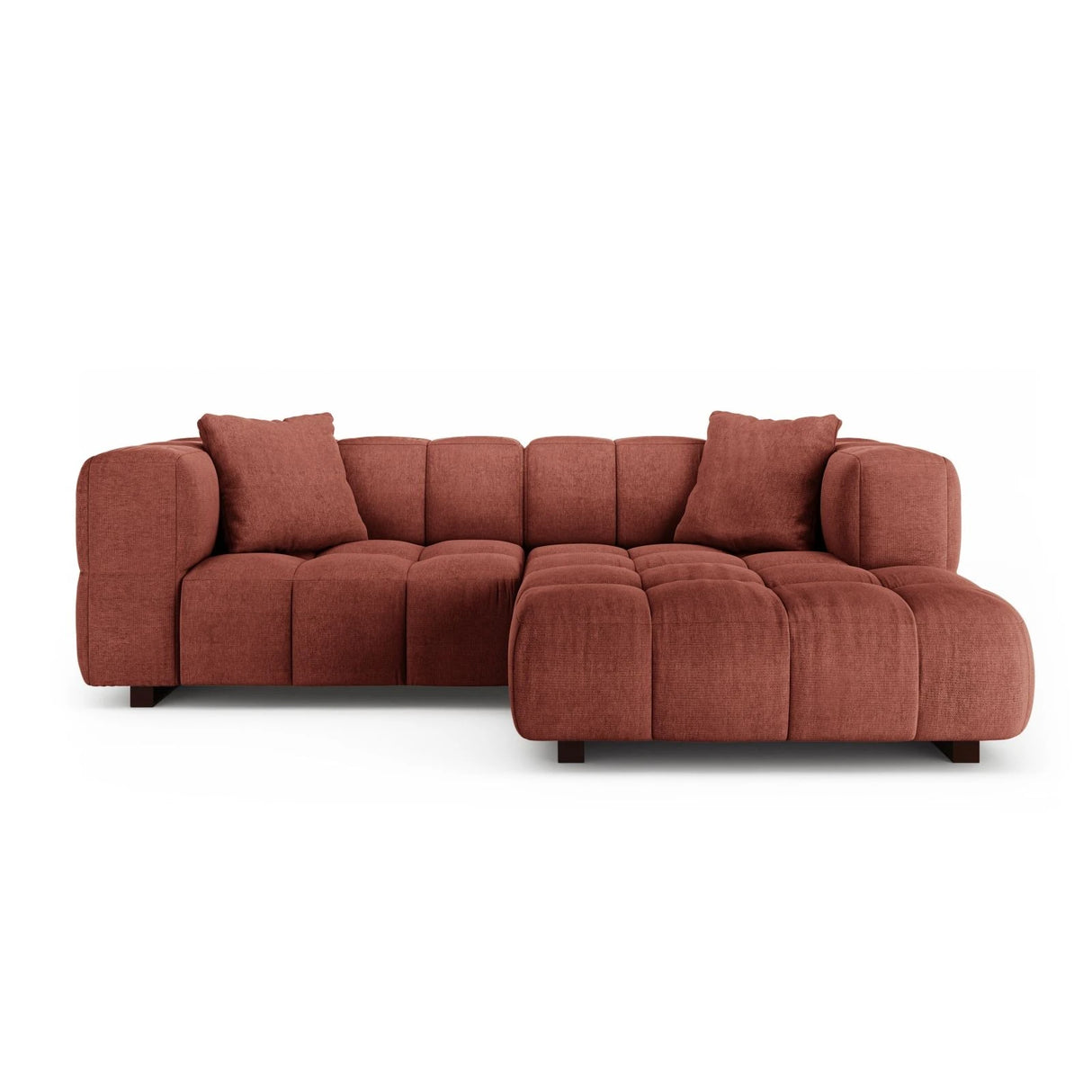Puma 3-Sitzer Ecksofa Rechts mit Schlaffunktion, aus Strukturierter Stoff (Sorella 58) in Koralle, 260x164 cm – Bild 1