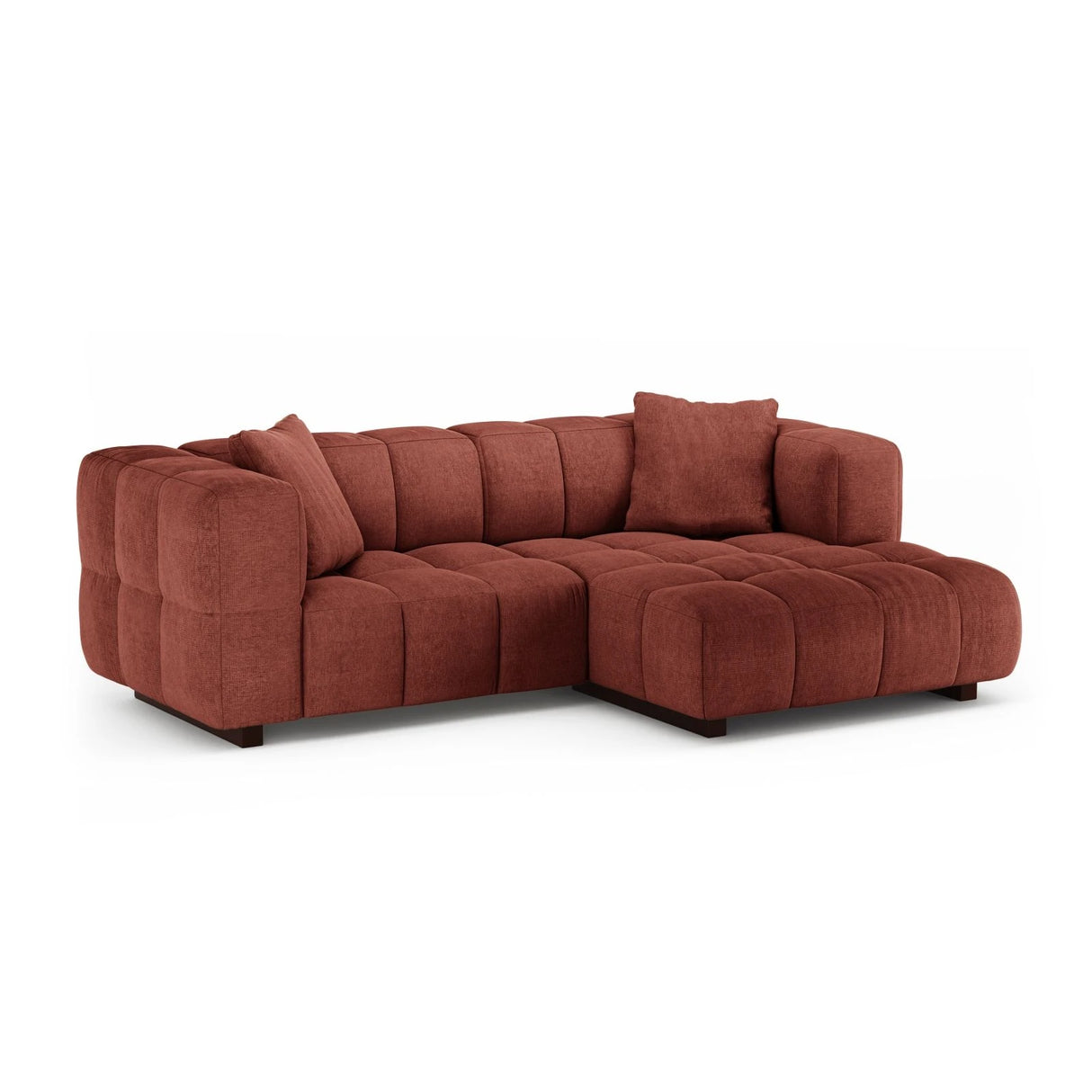 Puma 3-Sitzer Ecksofa Rechts mit Schlaffunktion, aus Strukturierter Stoff (Sorella 58) in Koralle, 260x164 cm – Bild 2