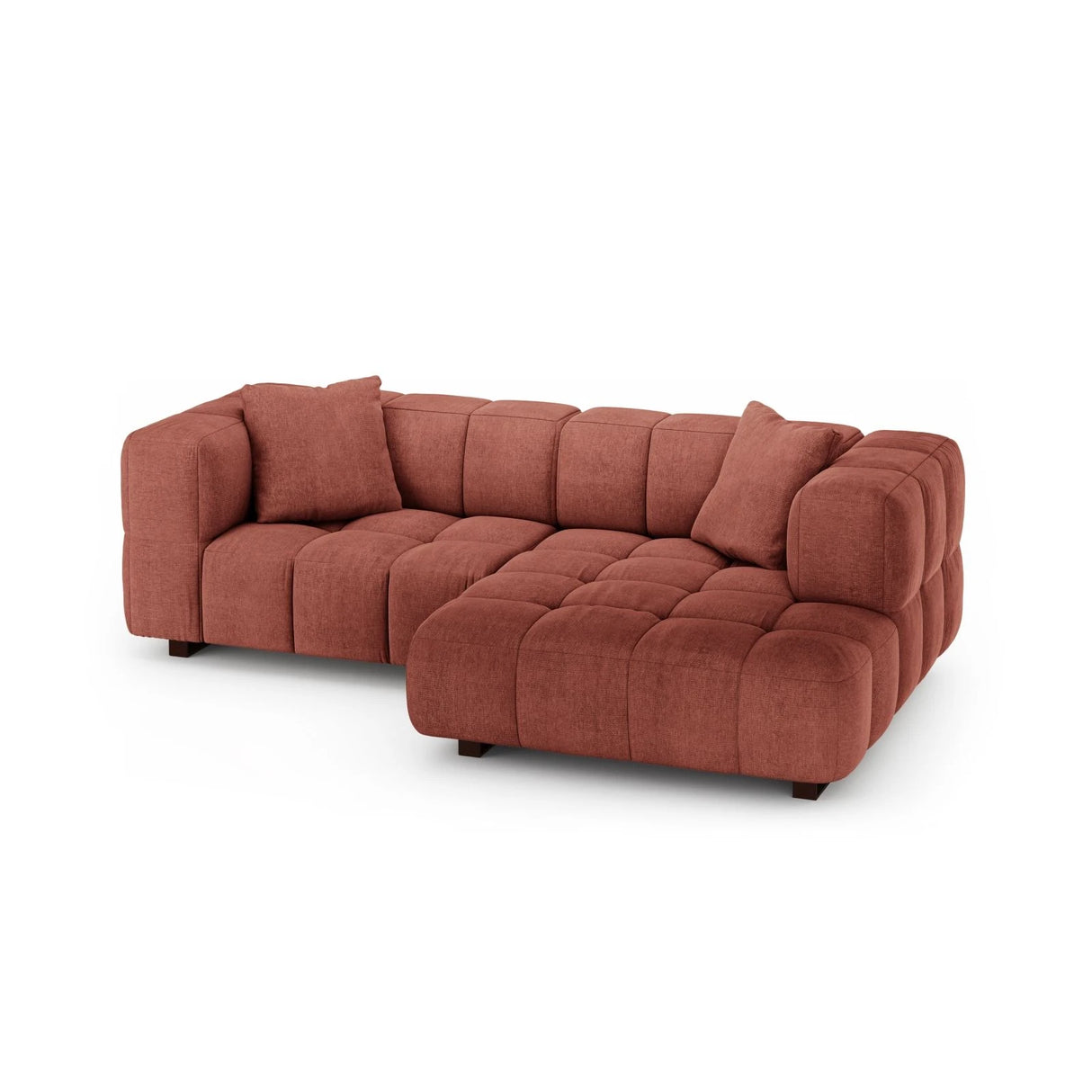 Puma 3-Sitzer Ecksofa Rechts mit Schlaffunktion, aus Strukturierter Stoff (Sorella 58) in Koralle, 260x164 cm – Bild 3