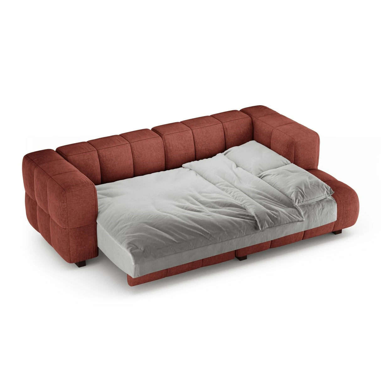 Puma 3-Sitzer Ecksofa Rechts mit Schlaffunktion, aus Strukturierter Stoff (Sorella 58) in Koralle, 260x164 cm – Bild 4