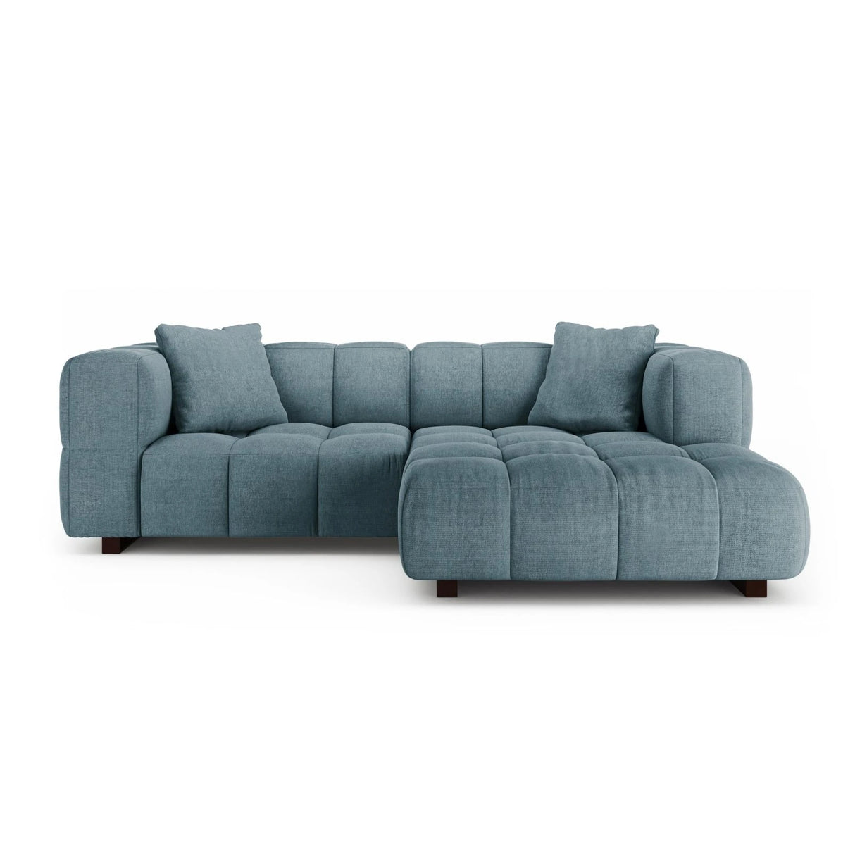 Puma 3-Sitzer Ecksofa Rechts mit Schlaffunktion, aus Strukturierter Stoff (Sorella 76) in Hellblau, 260x164 cm – Bild 1