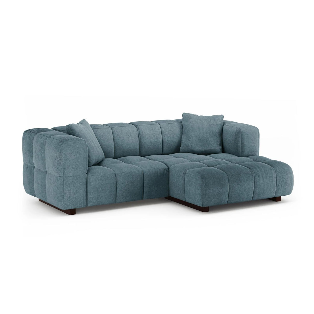 Puma 3-Sitzer Ecksofa Rechts mit Schlaffunktion, aus Strukturierter Stoff (Sorella 76) in Hellblau, 260x164 cm – Bild 2