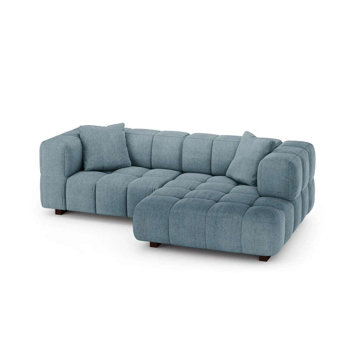 Puma 3-Sitzer Ecksofa Rechts mit Schlaffunktion, aus Strukturierter Stoff (Sorella 76) in Hellblau, 260x164 cm – Bild 3