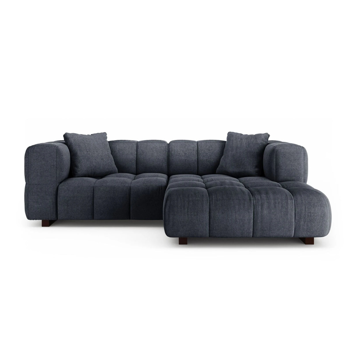 Puma 3-Sitzer Ecksofa Rechts mit Schlaffunktion, aus Strukturierter Stoff (Sorella 77) in Dunkelblau, 260x164 cm – Bild 1