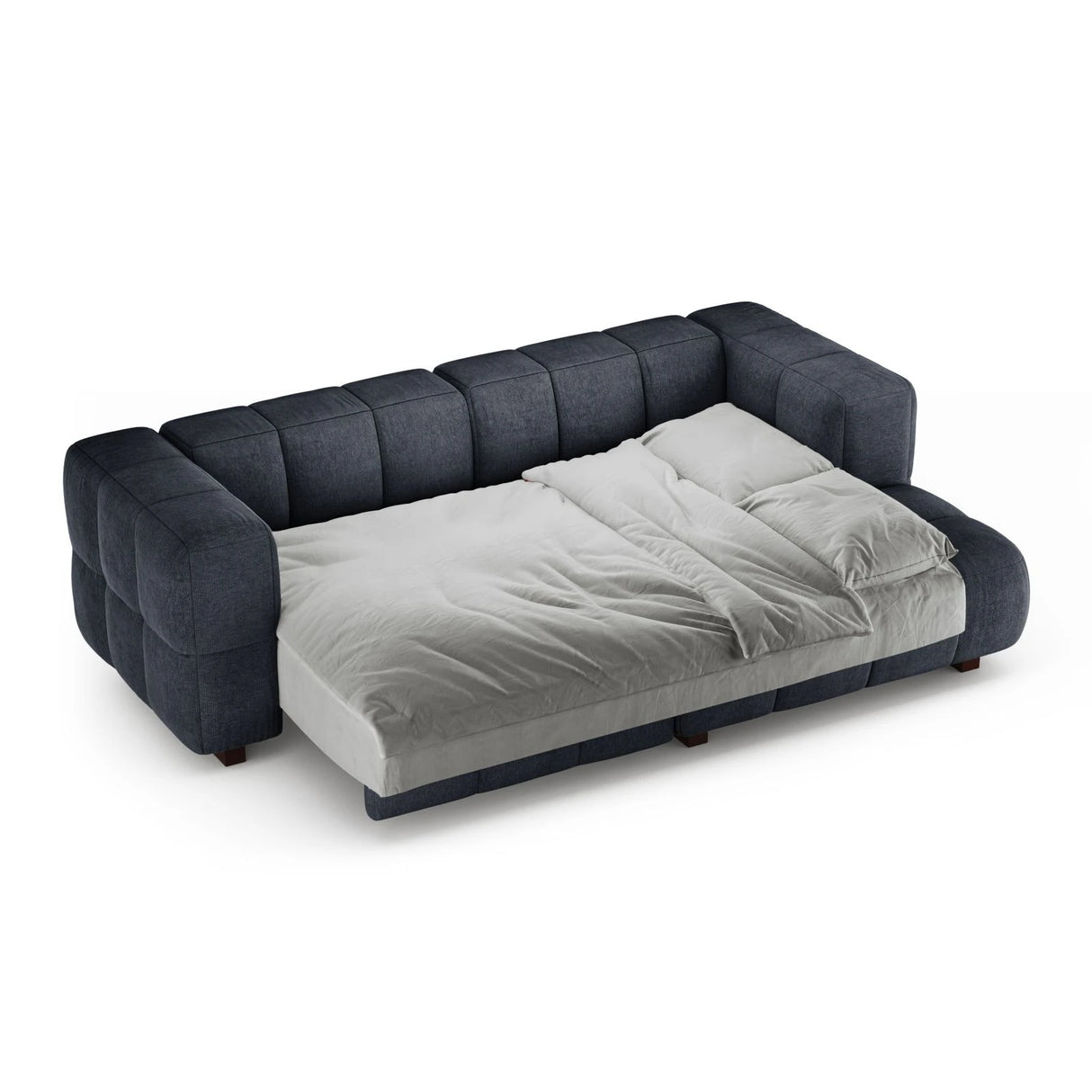 Puma 3-Sitzer Ecksofa Rechts mit Schlaffunktion, aus Strukturierter Stoff (Sorella 77) in Dunkelblau, 260x164 cm – Bild 4