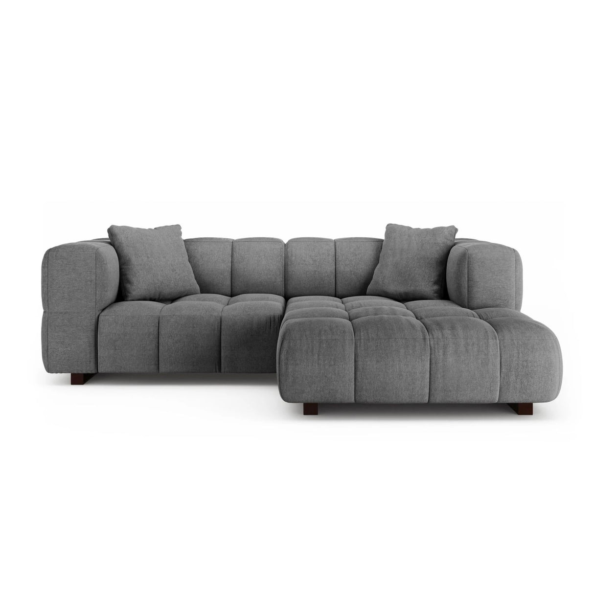 Puma 3-Sitzer Ecksofa Rechts mit Schlaffunktion, aus Strukturierter Stoff (Sorella 89) in Grau, 260x164 cm – Bild 1