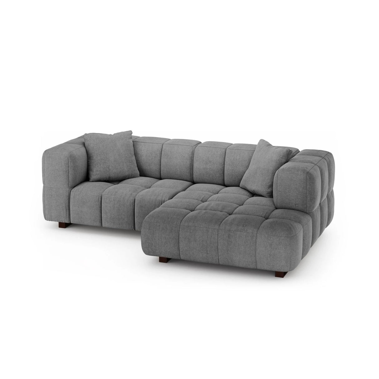Puma 3-Sitzer Ecksofa Rechts mit Schlaffunktion, aus Strukturierter Stoff (Sorella 89) in Grau, 260x164 cm – Bild 3