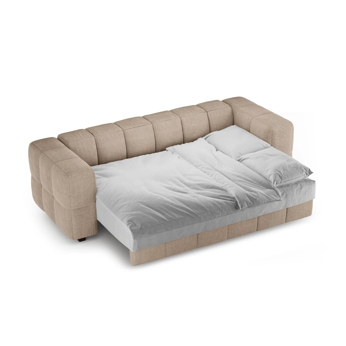 Puma 3-Sitzer Sofa mit Schlaffunktion aus Samt oder Strukturstoff, 260x92 cm – Bild 3