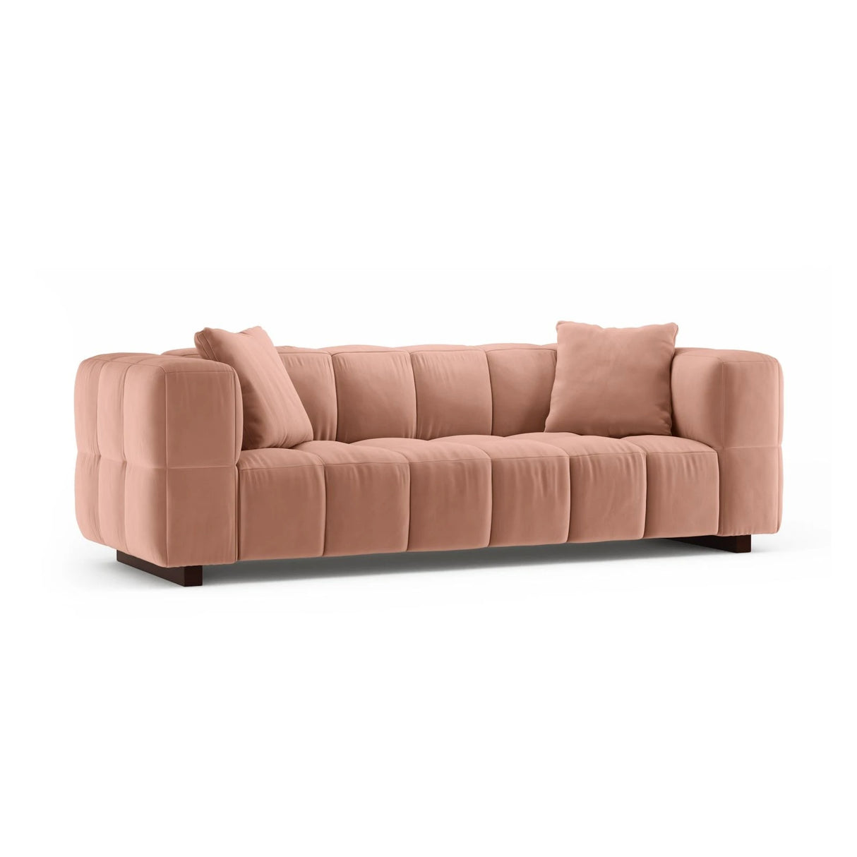 Puma 3-Sitzer Sofa mit Schlaffunktion aus Samt (Salvador 11) in Rosa, 260x92 cm – Bild 2