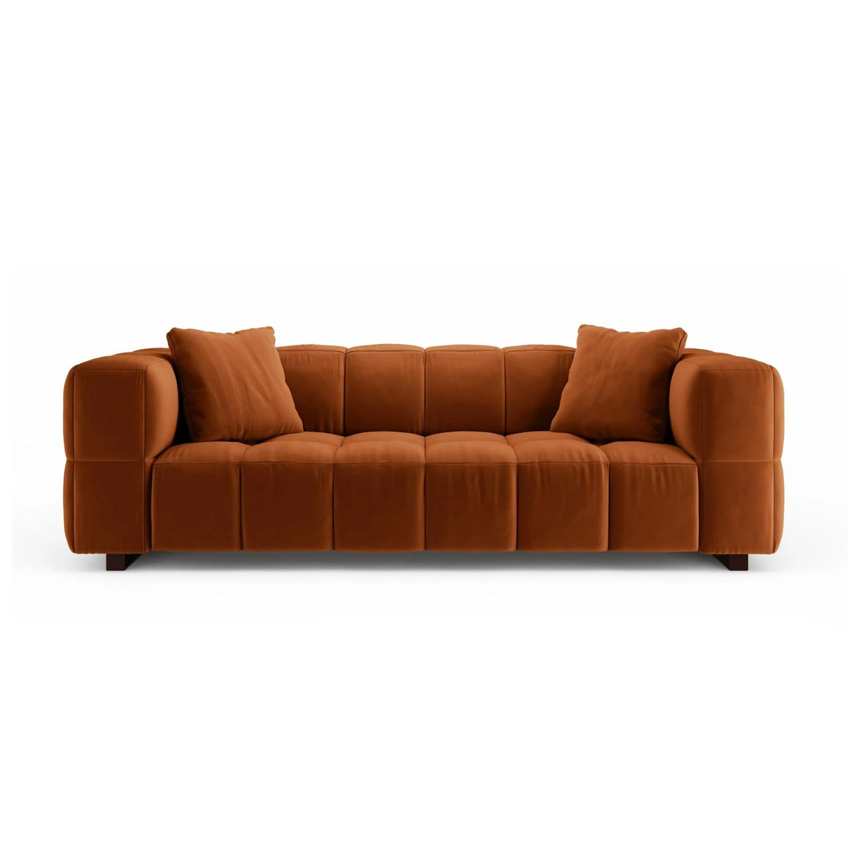 Puma 3-Sitzer Sofa mit Schlaffunktion aus Samt (Salvador 14) in Terrakotta, 260x92 cm – Bild 1