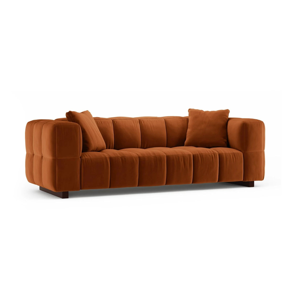 Puma 3-Sitzer Sofa mit Schlaffunktion aus Samt (Salvador 14) in Terrakotta, 260x92 cm – Bild 2