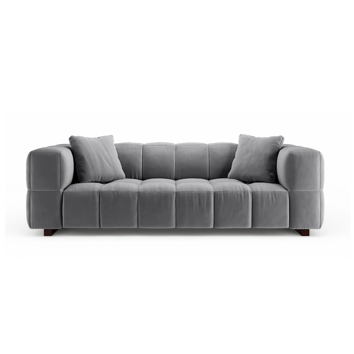 Puma 3-Sitzer Sofa mit Schlaffunktion aus Samt (Salvador 17) in Grau, 260x92 cm – Bild 1
