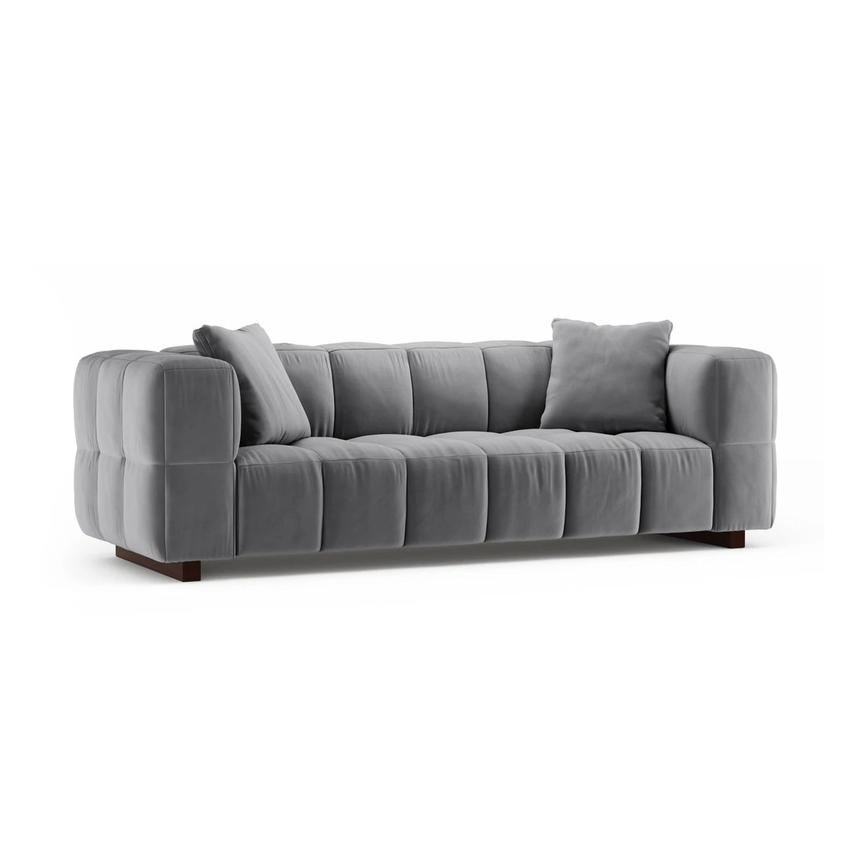 Puma 3-Sitzer Sofa mit Schlaffunktion aus Samt (Salvador 17) in Grau, 260x92 cm – Bild 2