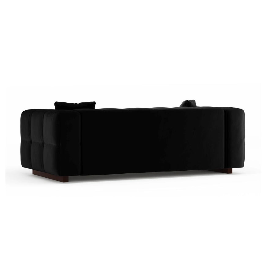 Puma 3-Sitzer Sofa mit Schlaffunktion aus Samt (Salvador 19) in Schwarz, 260x92 cm – Bild 4