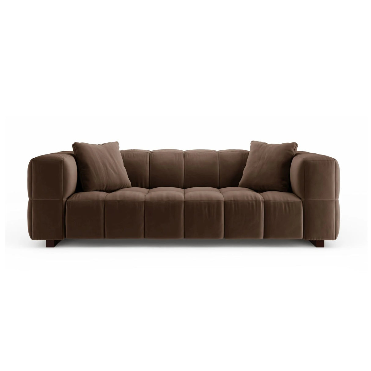 Puma 3-Sitzer Sofa mit Schlaffunktion aus Samt (Salvador 4) in Schokolade, 260x92 cm – Bild 1