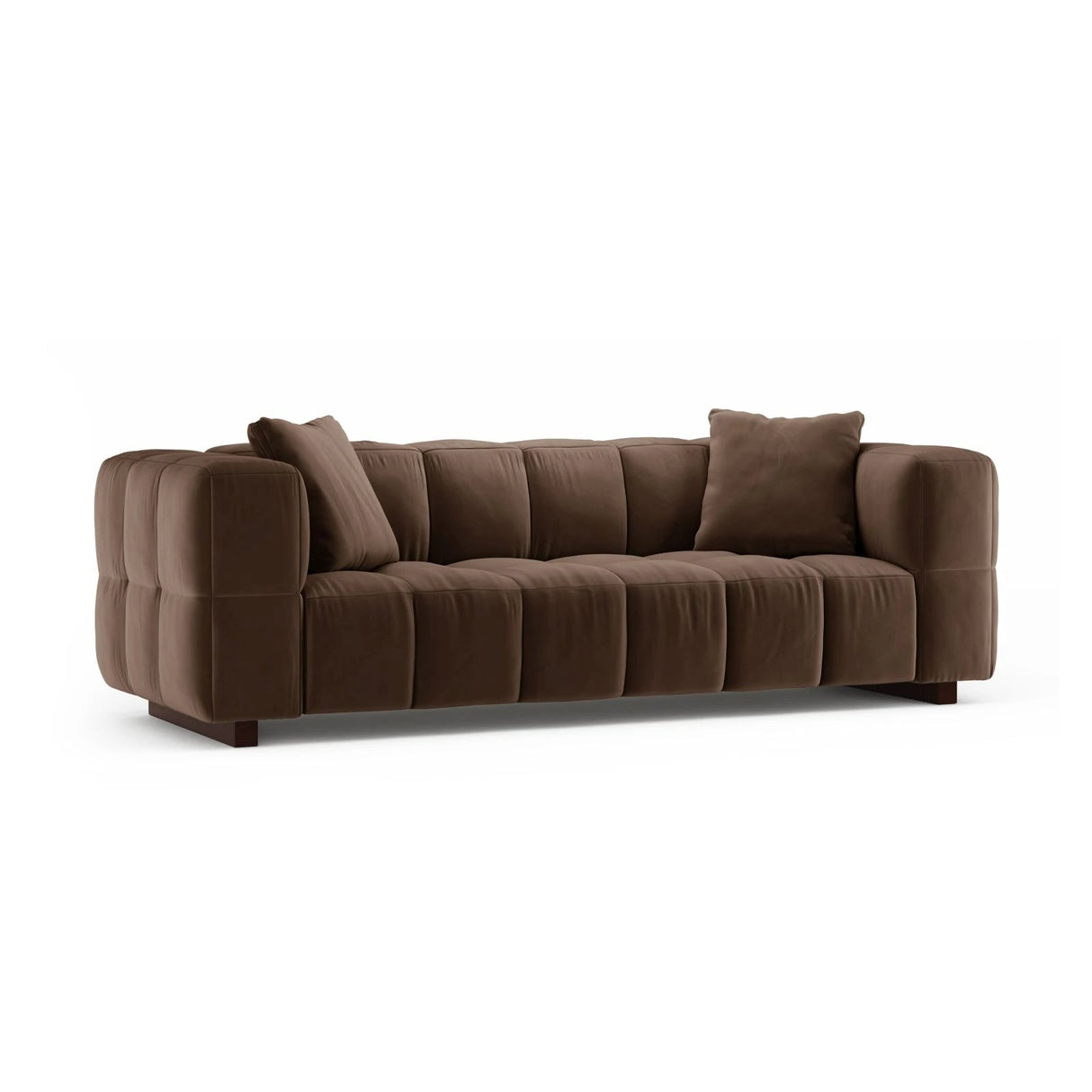 Puma 3-Sitzer Sofa mit Schlaffunktion aus Samt (Salvador 4) in Schokolade, 260x92 cm – Bild 2