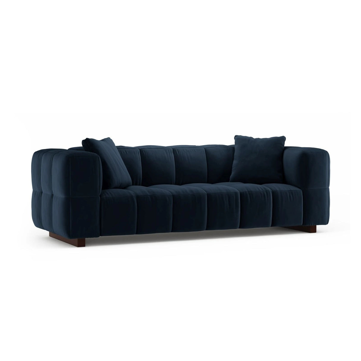 Puma 3-Sitzer Sofa mit Schlaffunktion aus Samt (Salvador 5) in Königsblau, 260x92 cm – Bild 2