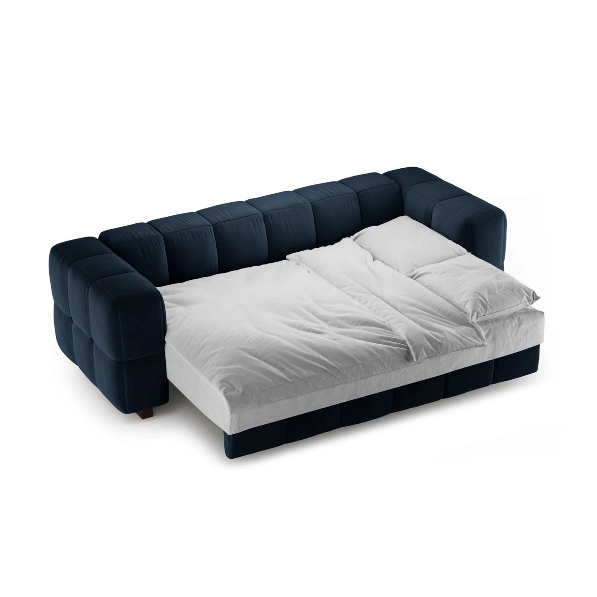 Puma 3-Sitzer Sofa mit Schlaffunktion aus Samt (Salvador 5) in Königsblau, 260x92 cm – Bild 3