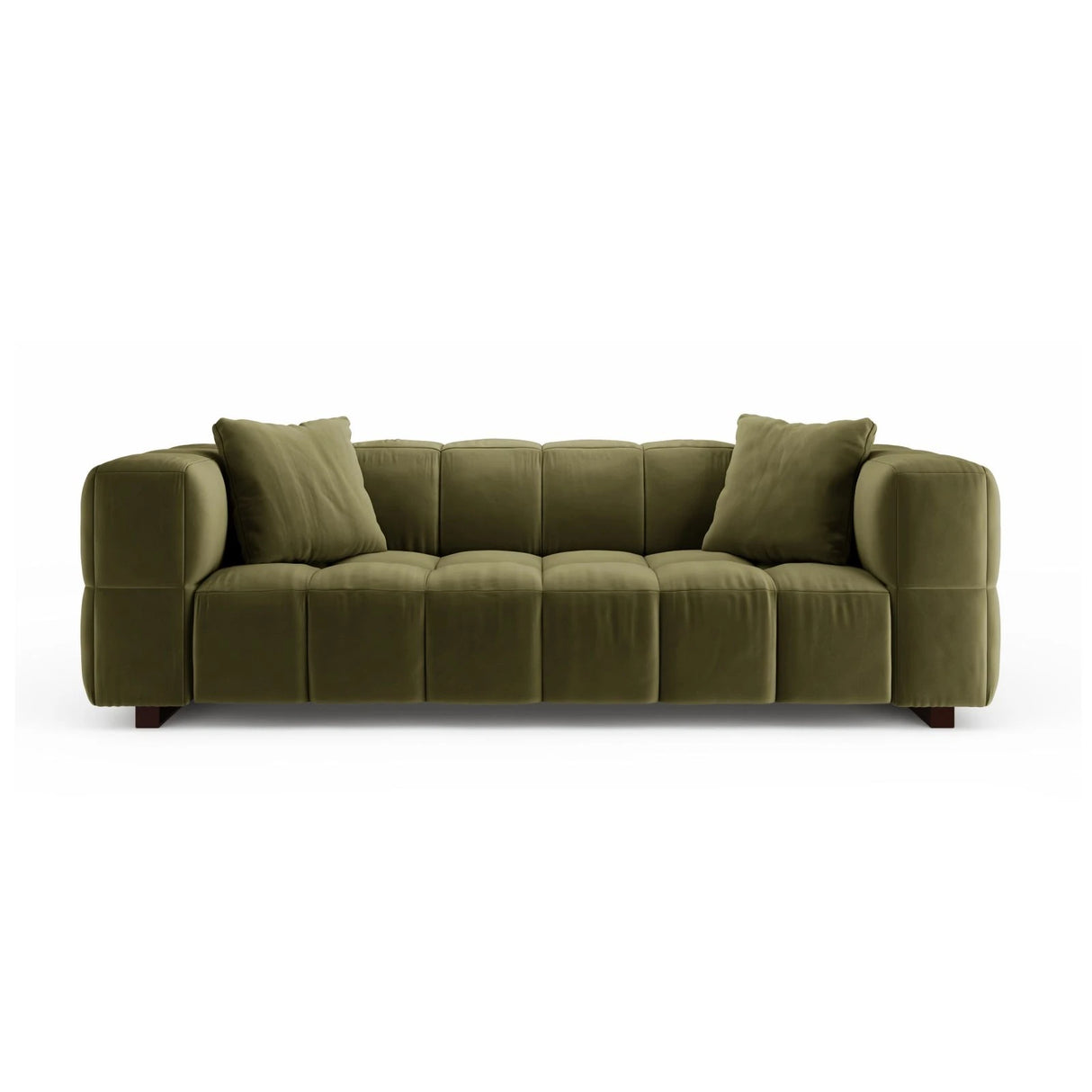 Puma 3-Sitzer Sofa mit Schlaffunktion aus Samt (Salvador 8) in Grün, 260x92 cm – Bild 1