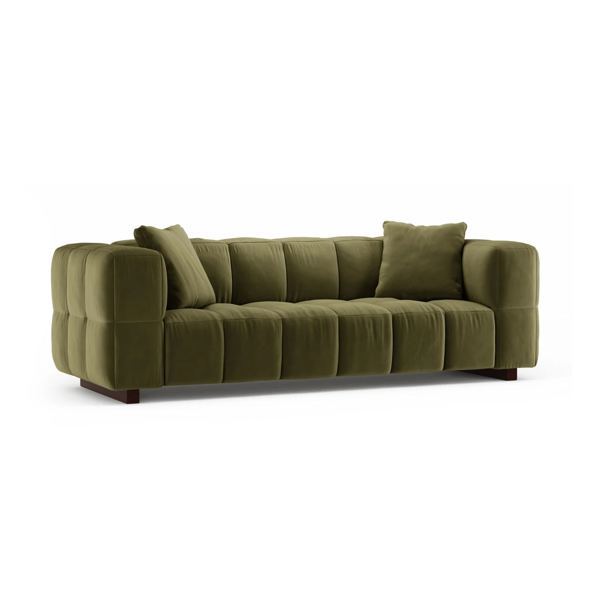 Puma 3-Sitzer Sofa mit Schlaffunktion aus Samt (Salvador 8) in Grün, 260x92 cm – Bild 2