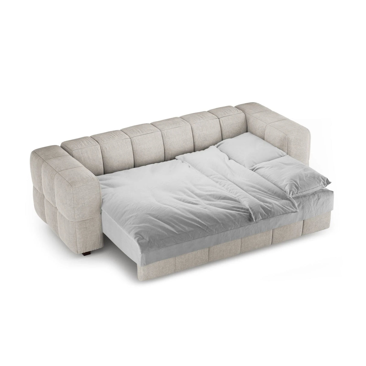 Puma 3-Sitzer Sofa mit Schlaffunktion aus Strukturierter Stoff (Sorella 03) in Beige, 260x92 cm – Bild 3