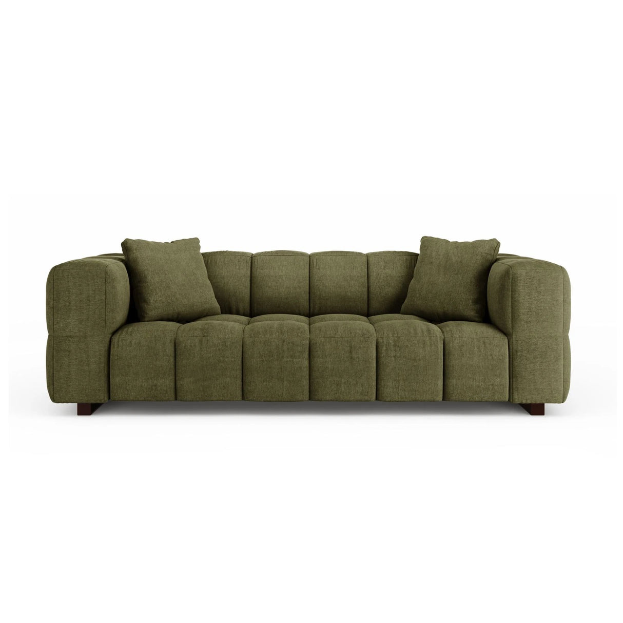 Puma 3-Sitzer Sofa mit Schlaffunktion aus Strukturierter Stoff (Sorella 35) in Grüne Melange, 260x92 cm – Bild 1